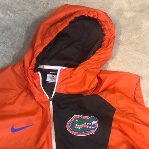 Men’s XL Florida Gator Rain jacket Orange Breathable w air vents pullove…